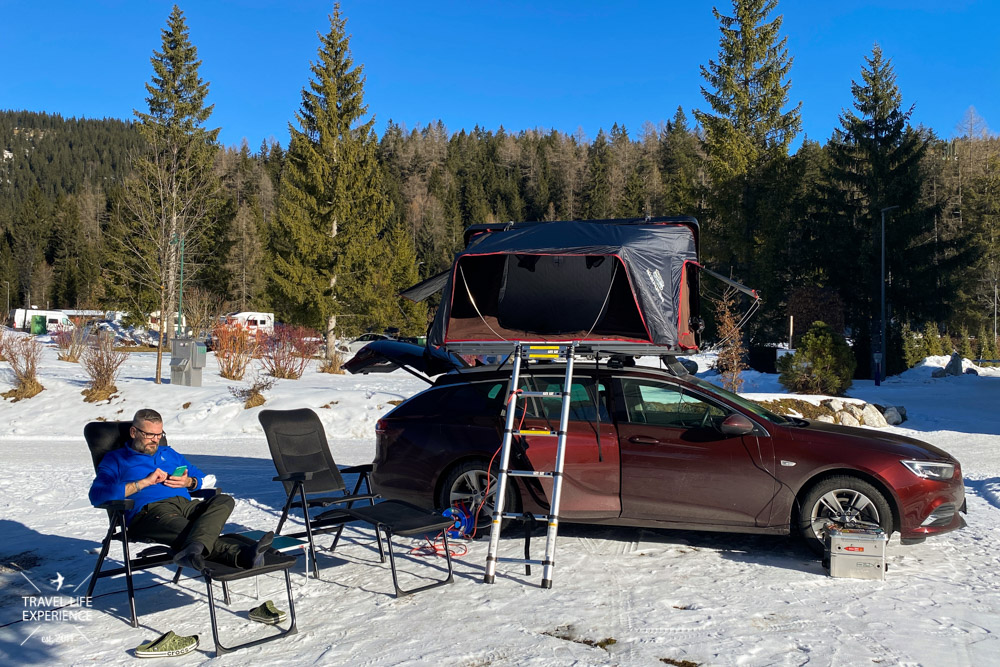 Wintercamping mit Dachzelt Skycamp 2.0 von iKamper und Diesel Standheizung Nakatanenga
