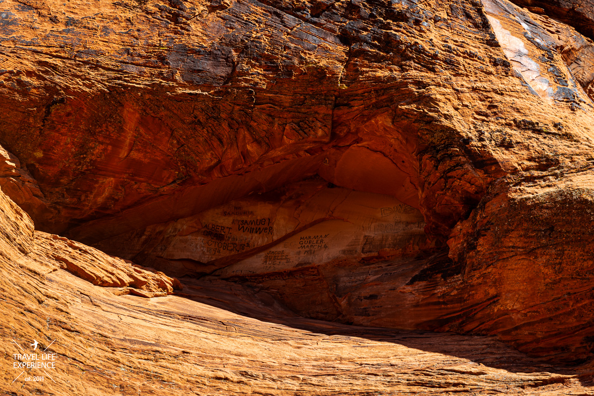 Pioneers Names im Snow Canyon State Park in Utah Pioneers Names im Snow Canyon State Park in Utah