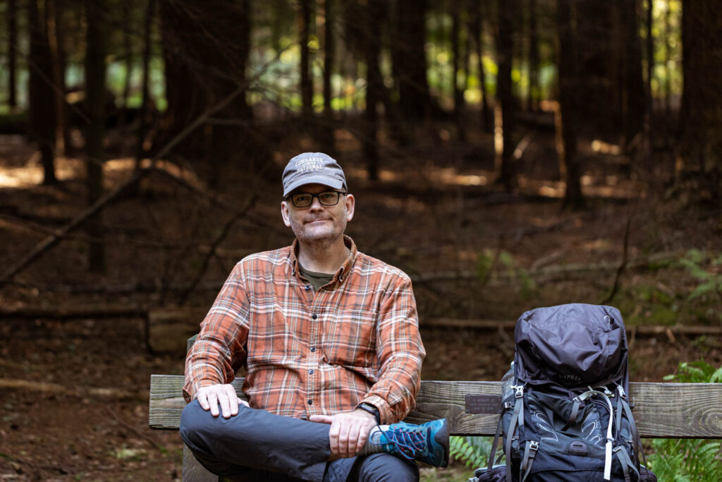 Pause: Thomas beim Wandern im New Forest National Park